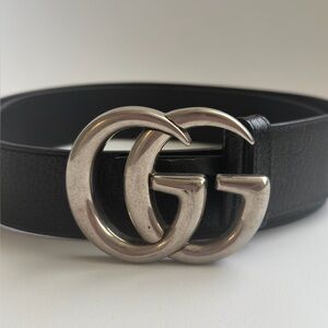 Gucci Marmont belt with Silver Buckle